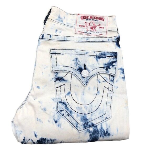 True Religion Jeans Size 32 STRAIGHT WITH FLAP - Picture 1 of 16